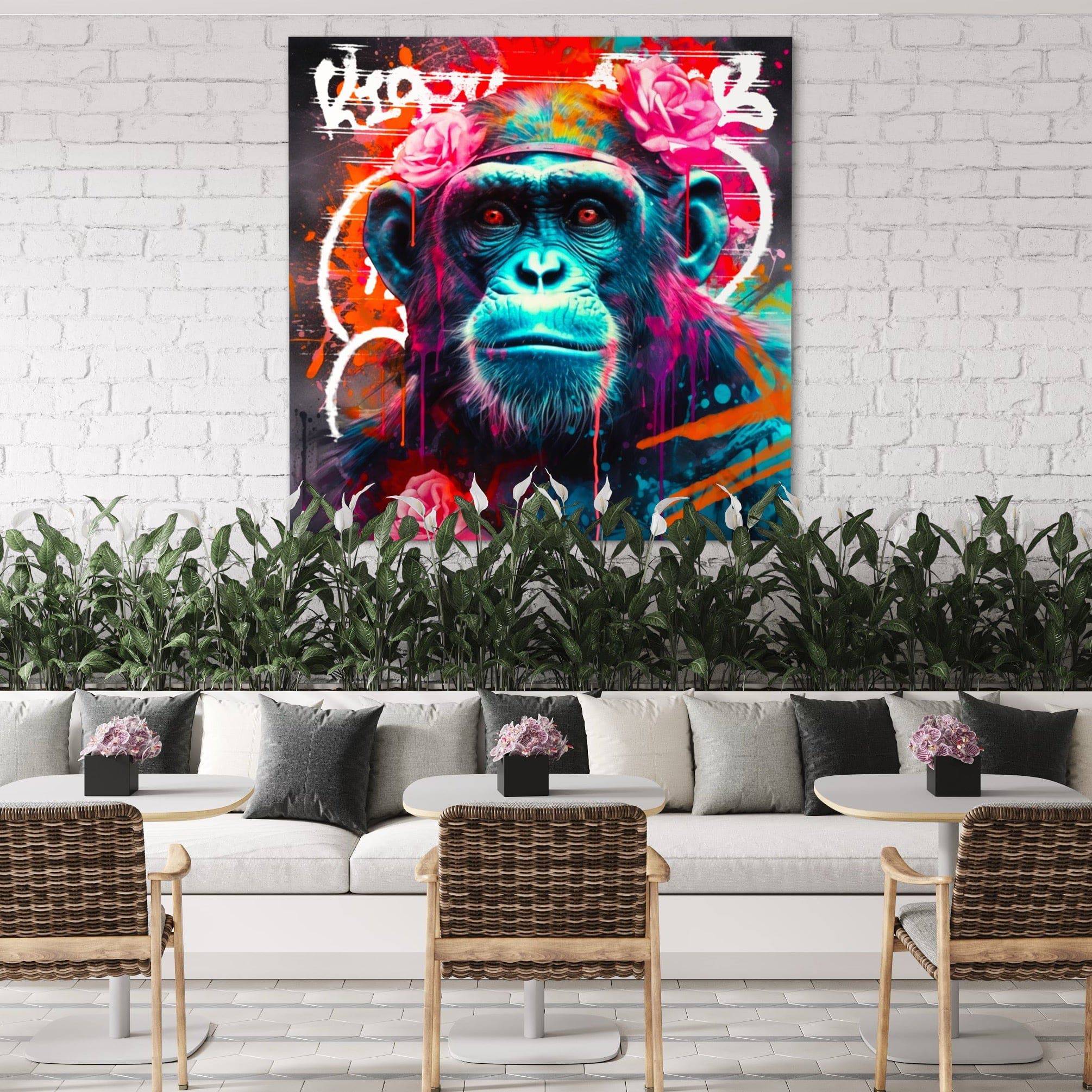 Tableau Singe - Pop Art Coloré - Toile Déco - Moderne - Design - Fabulartz.fr