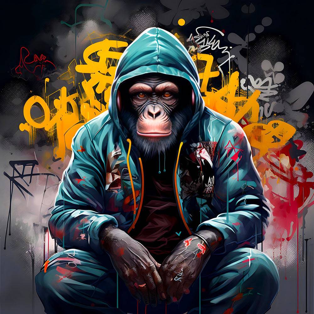 Tableau Singe - Pop Art - Déco - La Sagesse Urbaine - Fabulartz.fr
