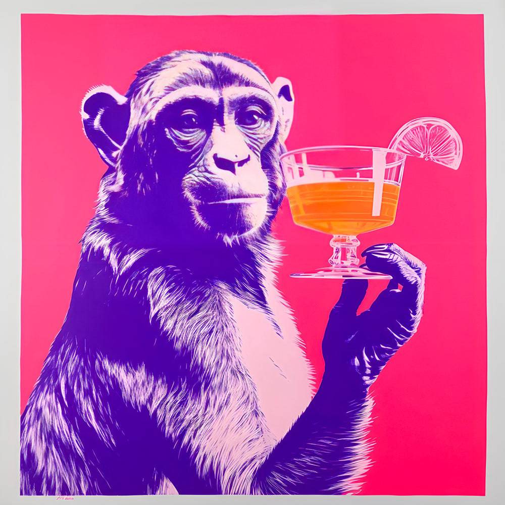 Tableau Singe - Pop Art - Déco - Le Singe Épicurien - Fabulartz.fr