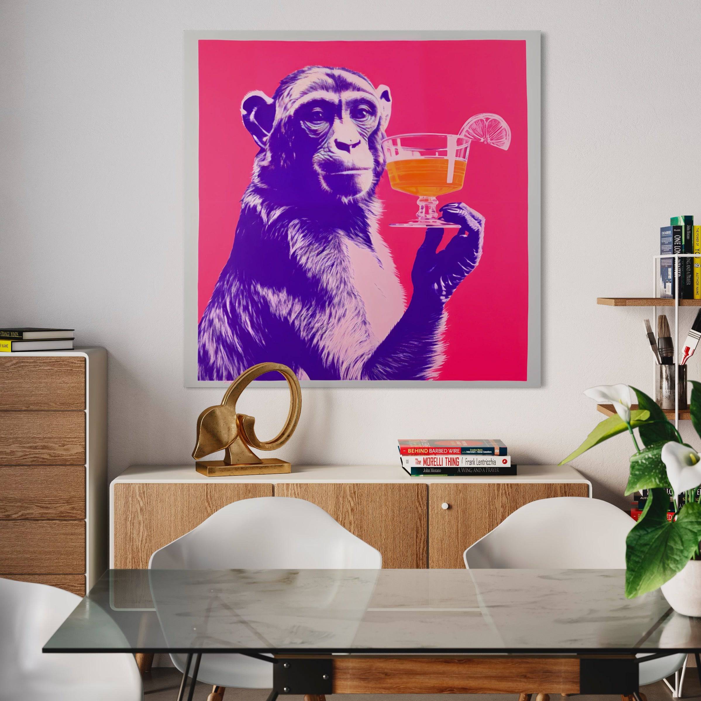 Tableau Singe - Pop Art - Déco - Le Singe Épicurien - Fabulartz.fr