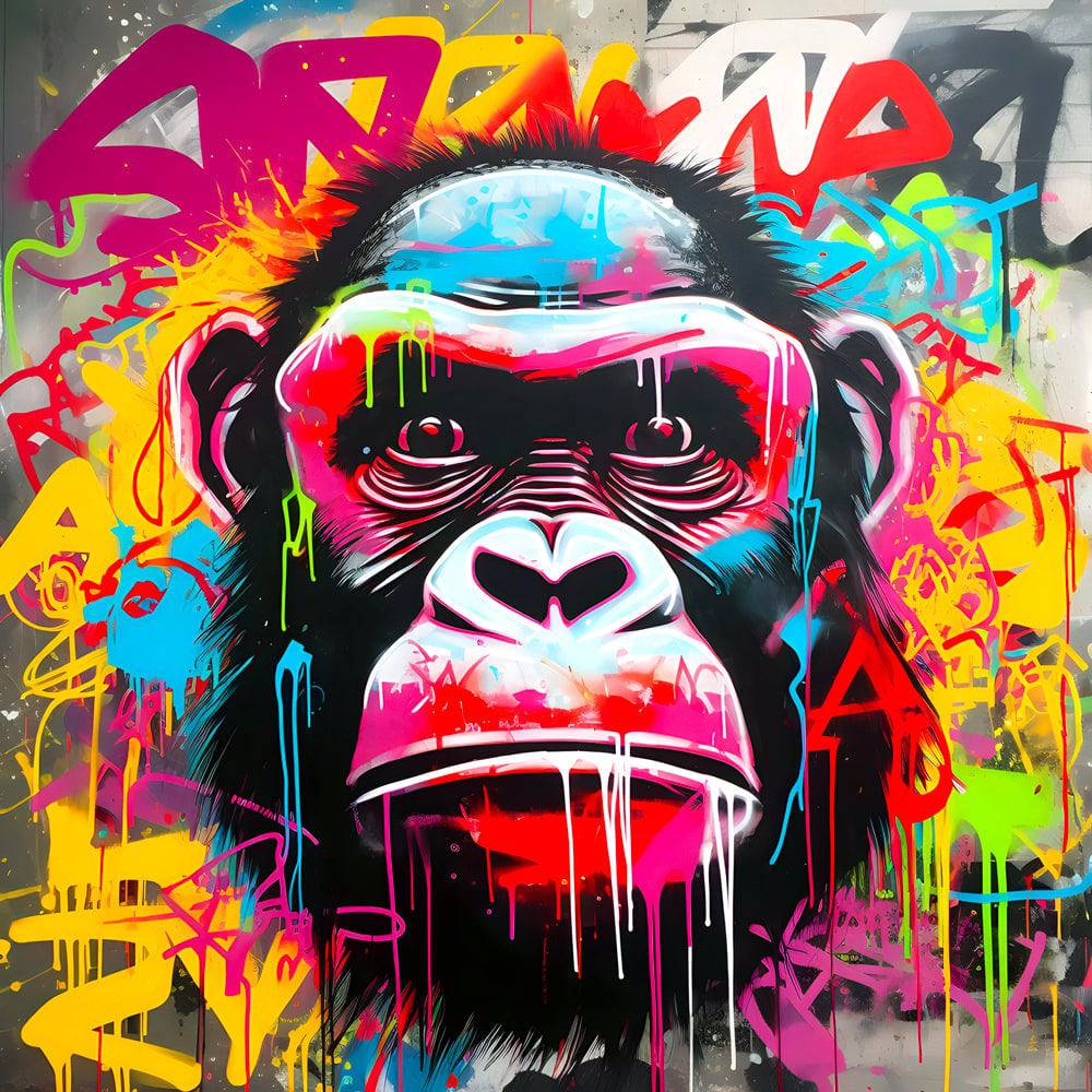 Tableau Singe - Pop Art - Décoration Murale - Fabulartz.fr