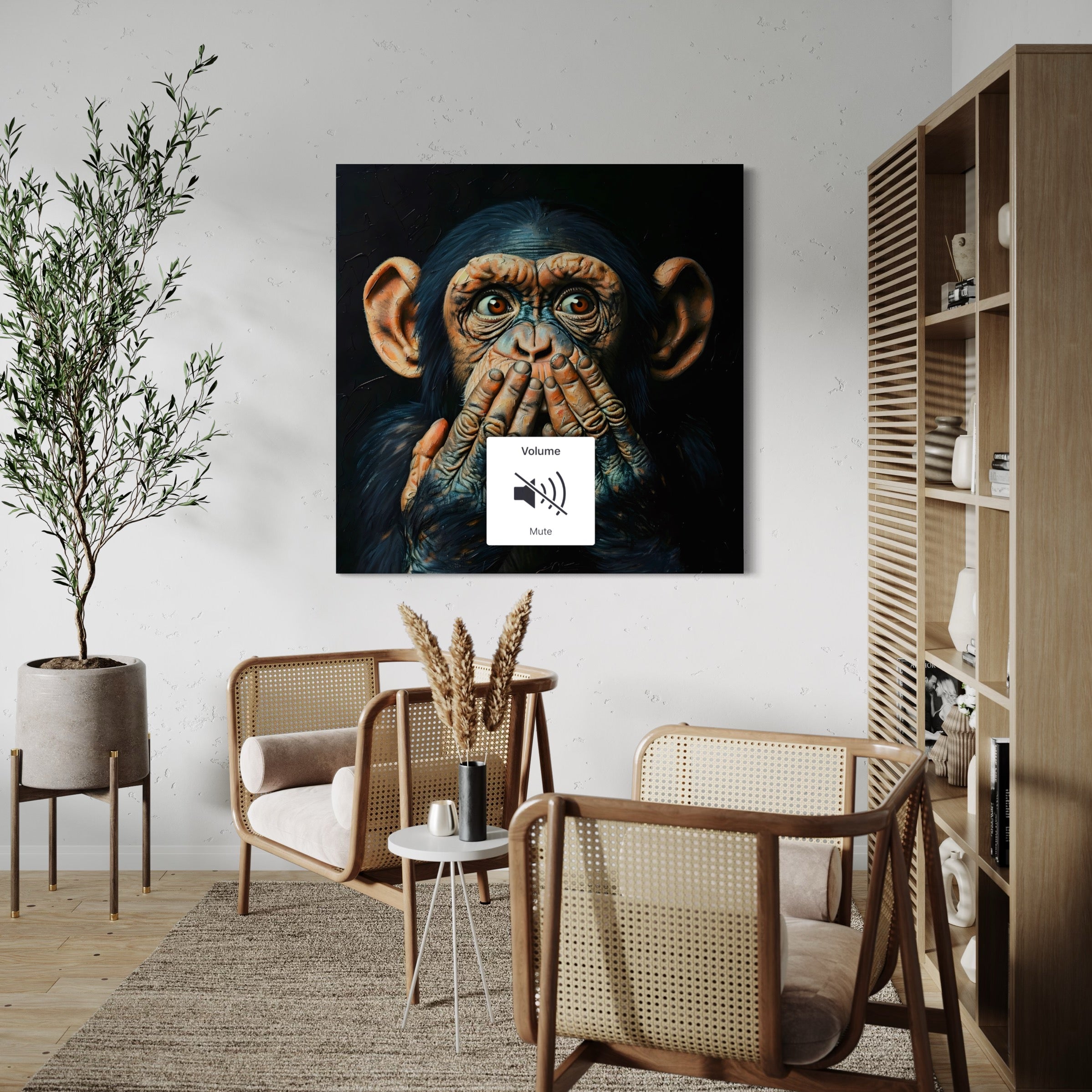 Tableau Singe Silence – Cadre Déco Profond pour Salon - Fabulartz.fr