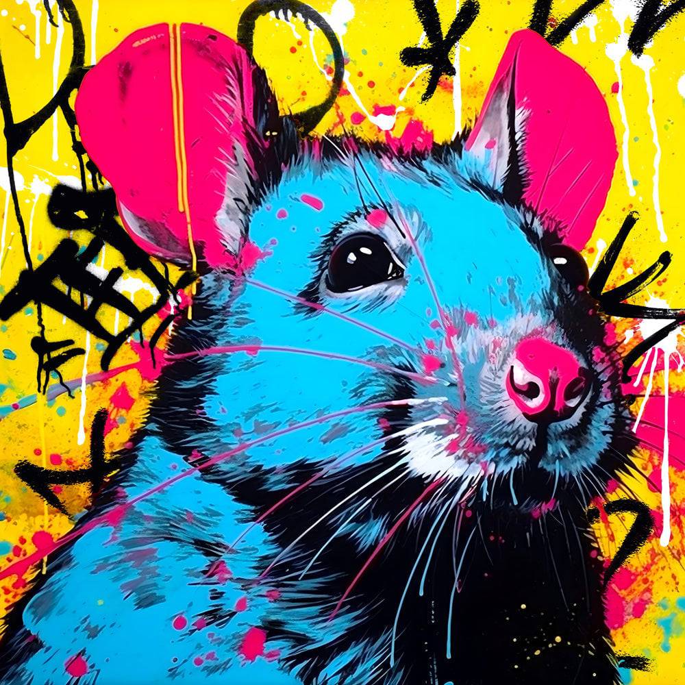 Tableau Souris Pop Art - Coloré - Déco - Moderne & Design - Fabulartz.fr