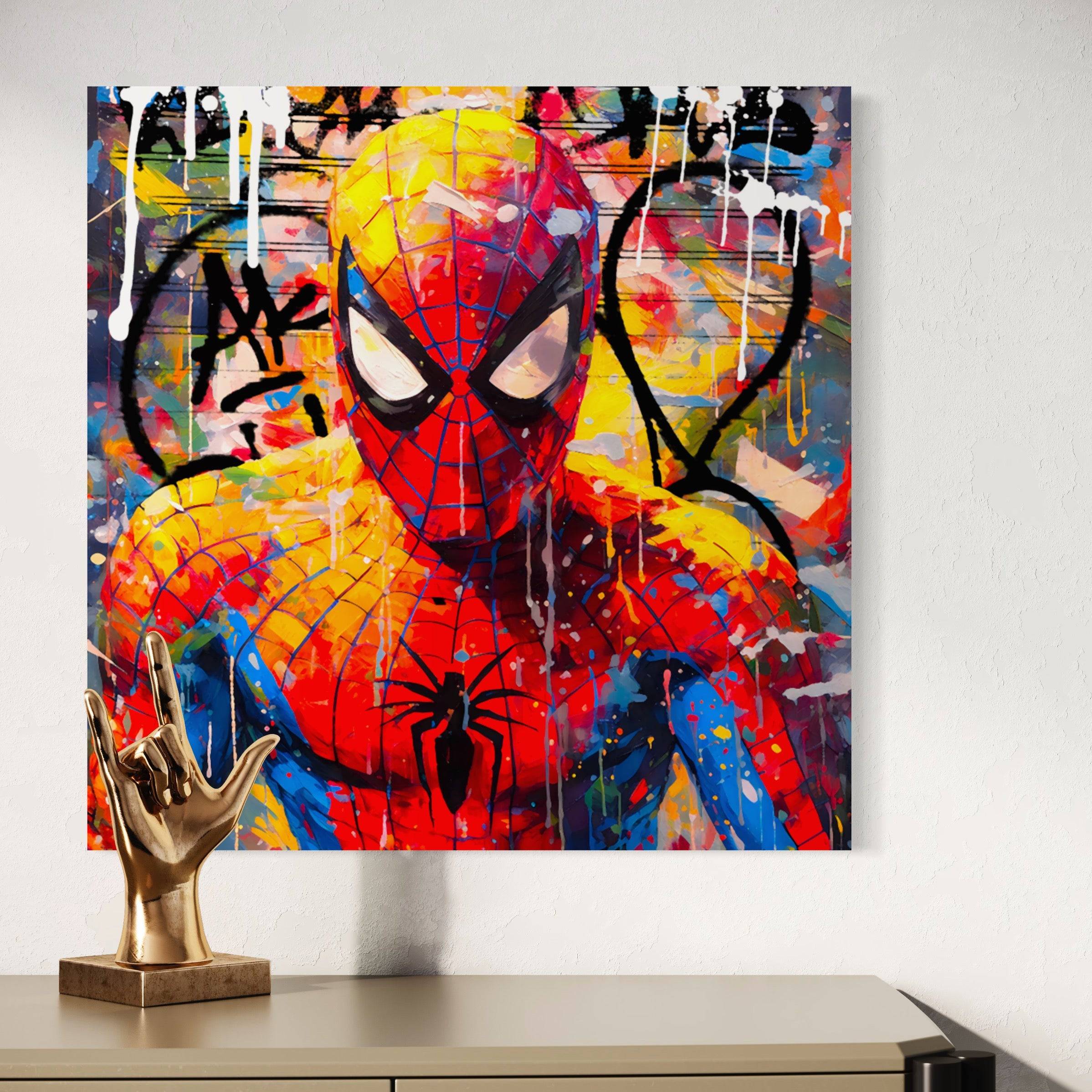 Tableau Spiderman Portrait Couleurs Vives - Cadre Déco - Fabulartz.fr