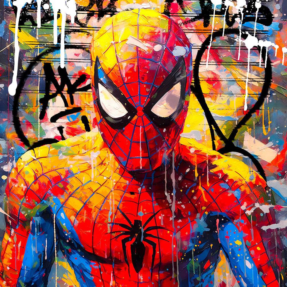 Tableau Spiderman Portrait Couleurs Vives - Cadre Déco - Fabulartz.fr