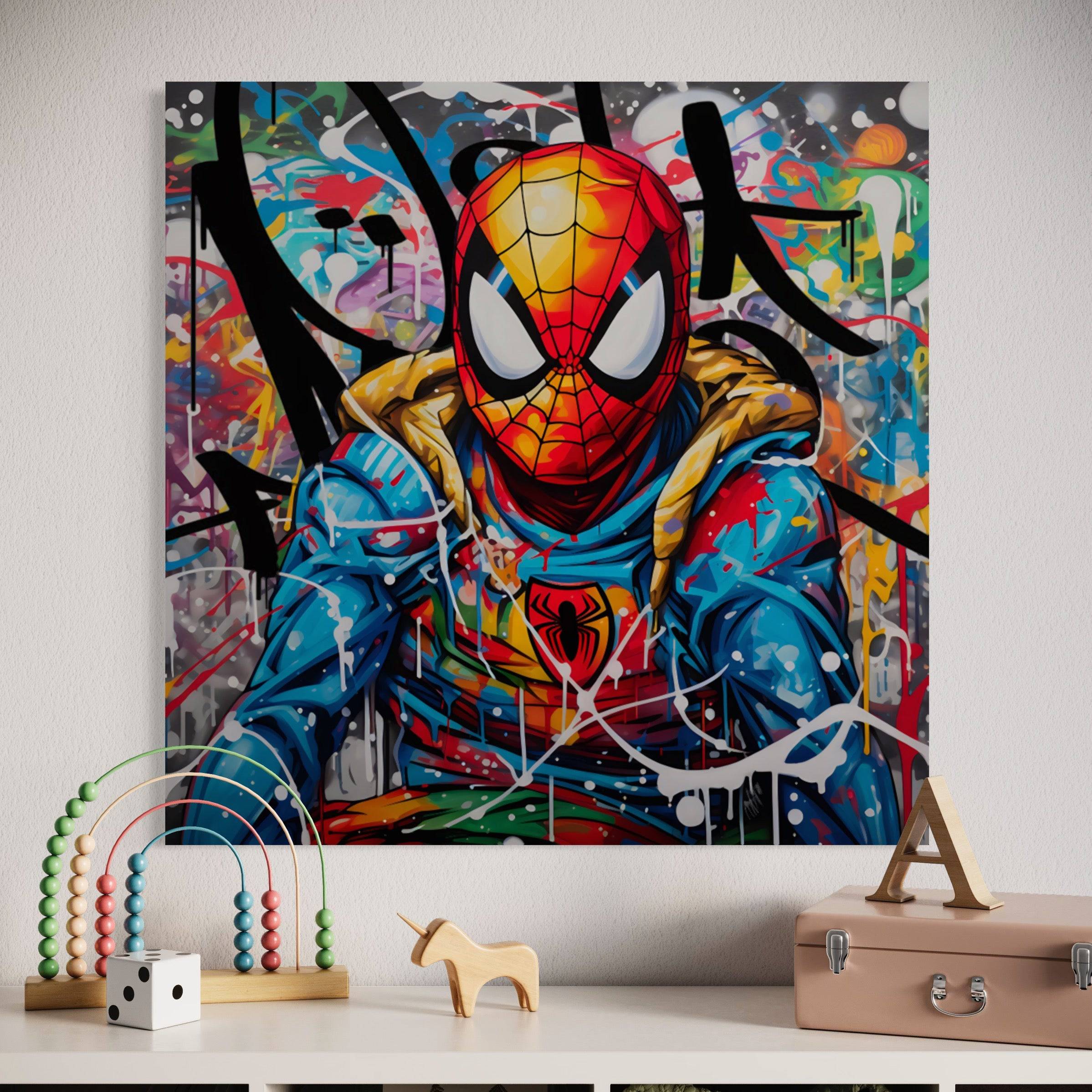 Tableau Spiderman Urbain Pop Art - Cadre Déco - Fabulartz.fr