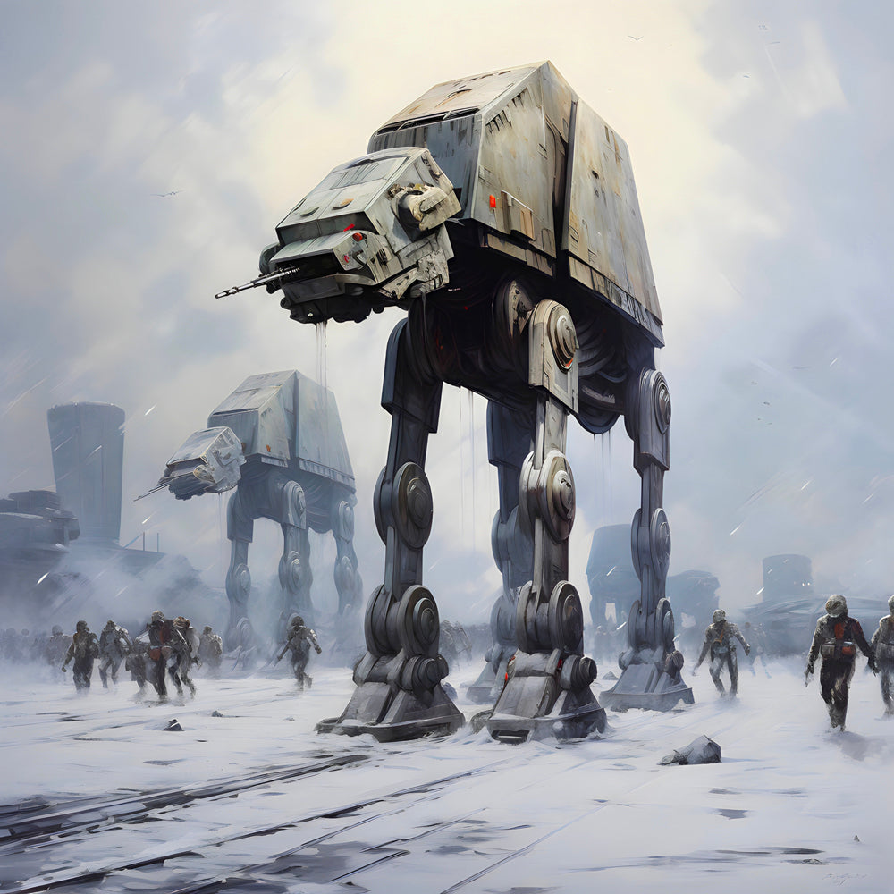 Tableau Star Wars - AT-AT sur Hoth - Décoration Murale Épique - Fabulartz.fr