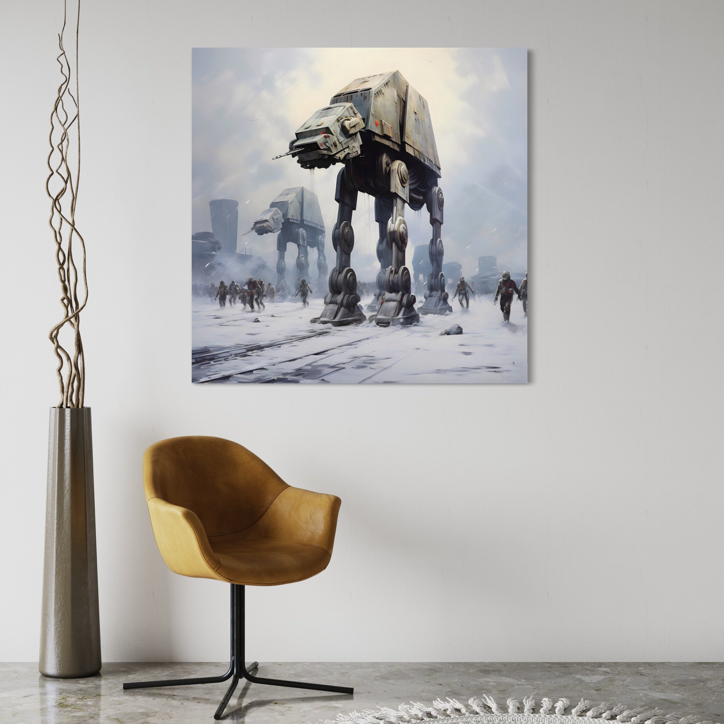 Tableau Star Wars - AT-AT sur Hoth - Décoration Murale Épique - Fabulartz.fr