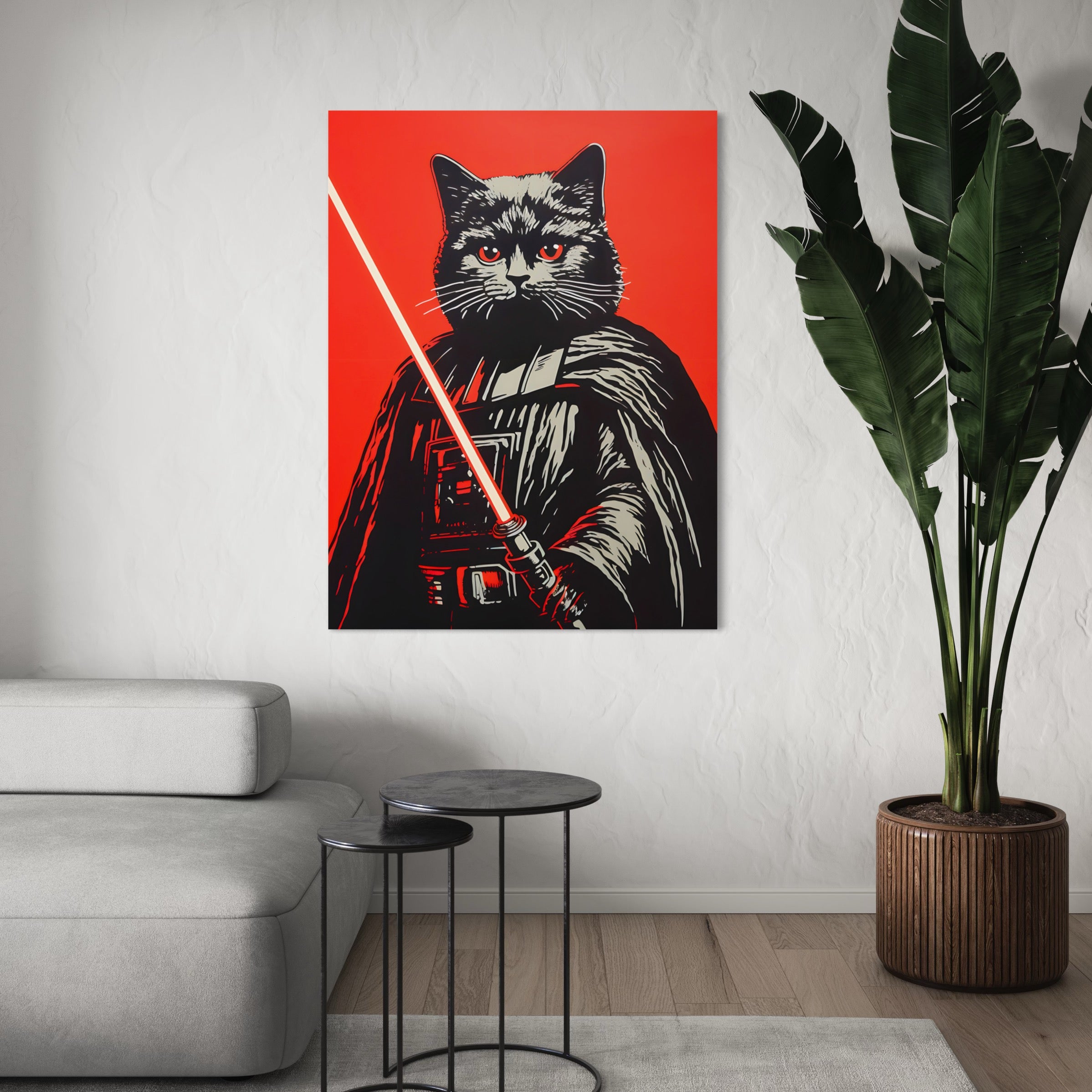 Tableau Star Wars - Chat Dark Vador - Décoration Murale Amusante - Fabulartz.fr