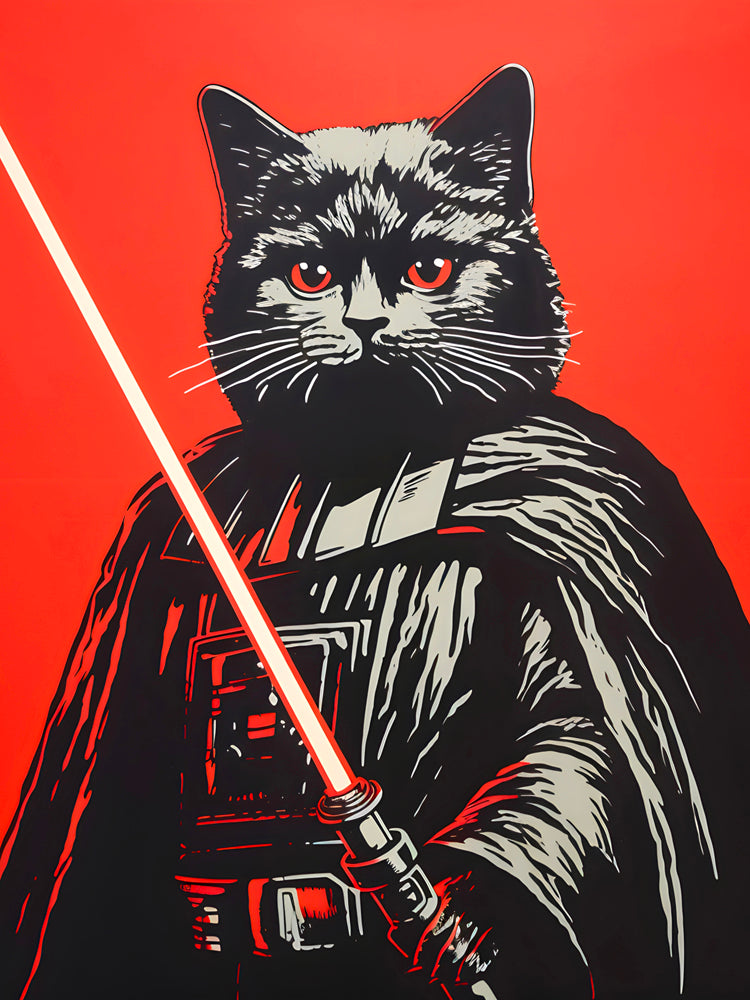 Tableau Star Wars - Chat Dark Vador - Décoration Murale Amusante - Fabulartz.fr