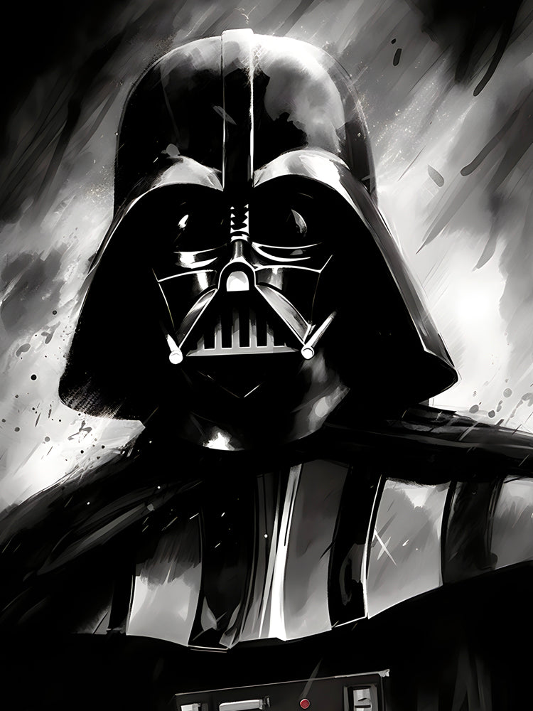 Tableau Star Wars - Dark Vador Monochrome - Décoration Murale Élégante - Fabulartz.fr