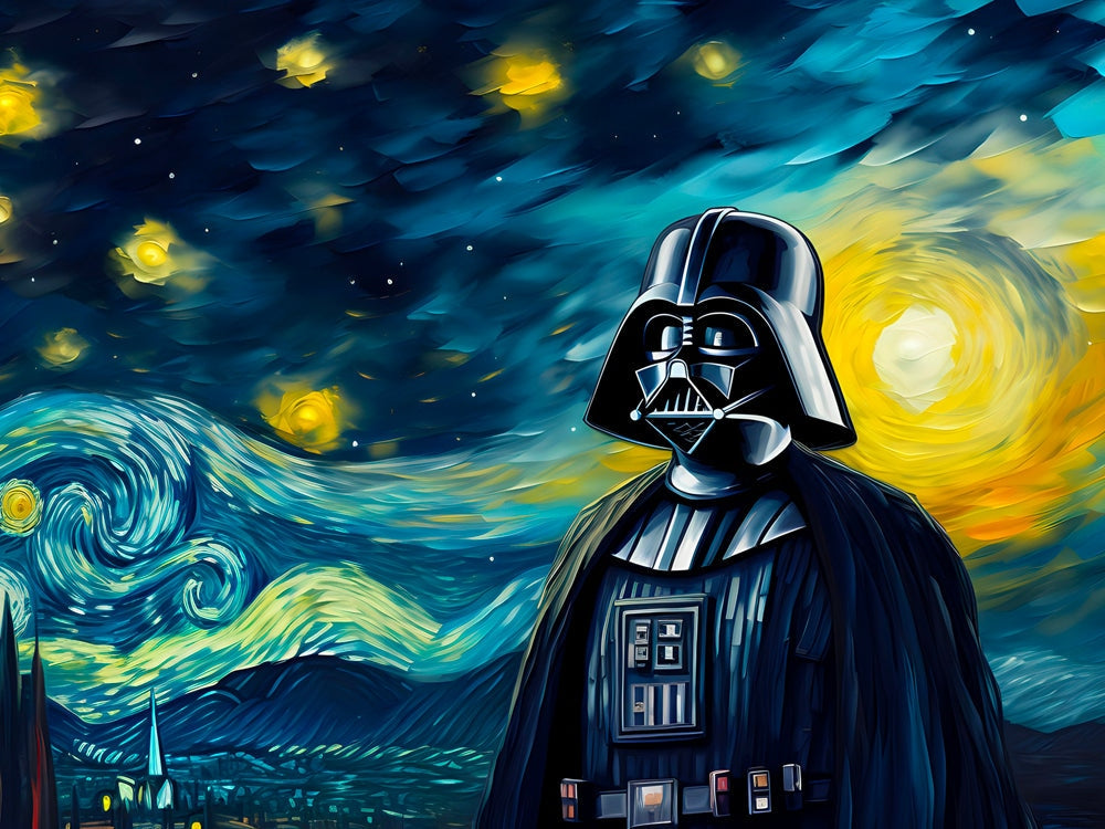 Tableau Star Wars - Dark Vador Nuit Étoilée - Décoration Murale Unique - Fabulartz.fr