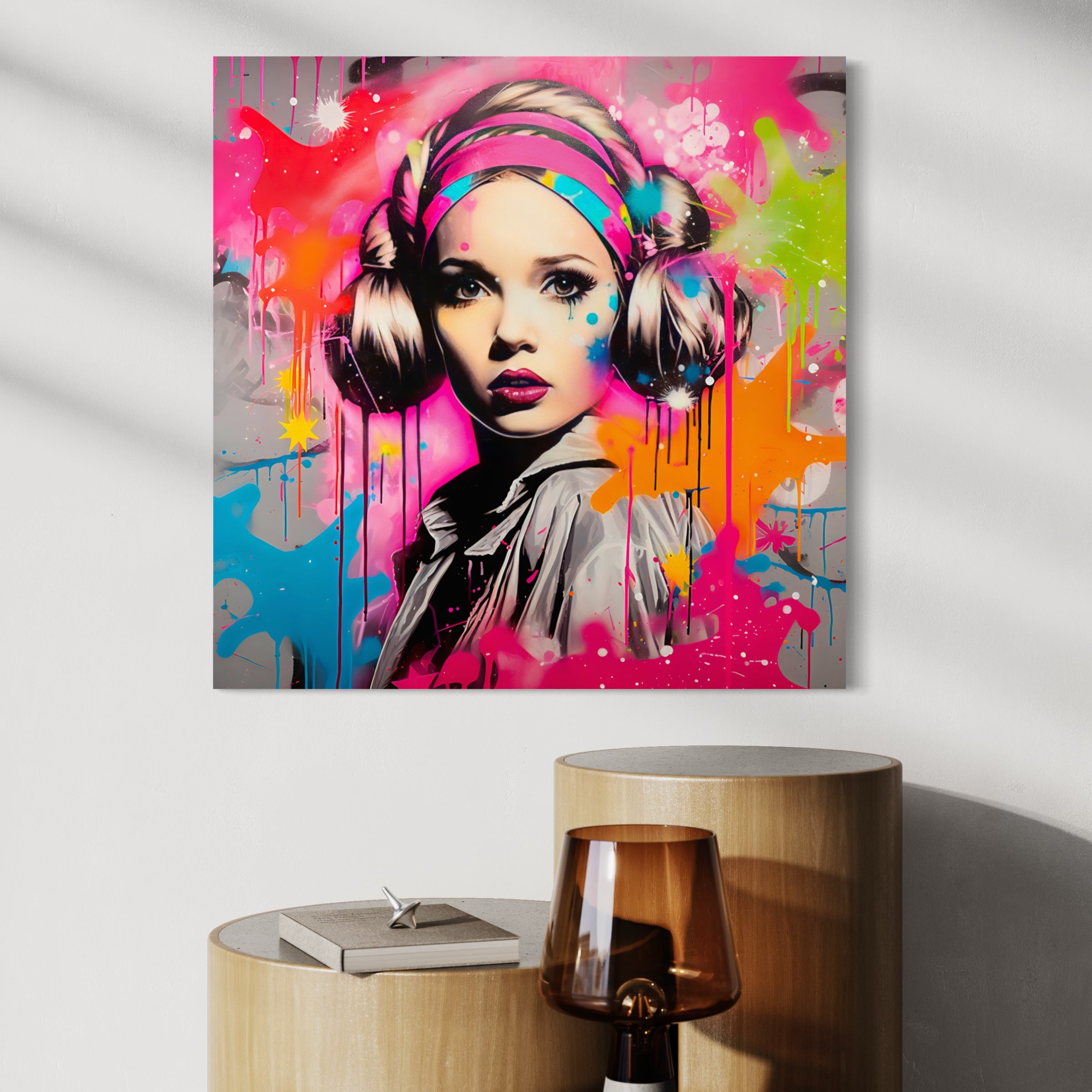 Tableau Star Wars - Princesse Leia Graffiti - Décoration Murale Colorée - Fabulartz.fr