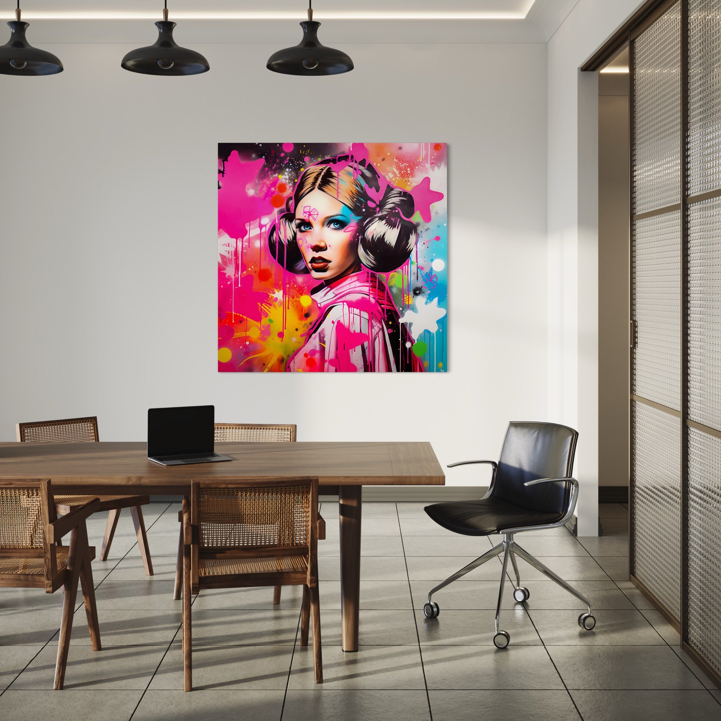 Tableau Star Wars - Princesse Leia Graffiti - Décoration Murale Colorée - Fabulartz.fr