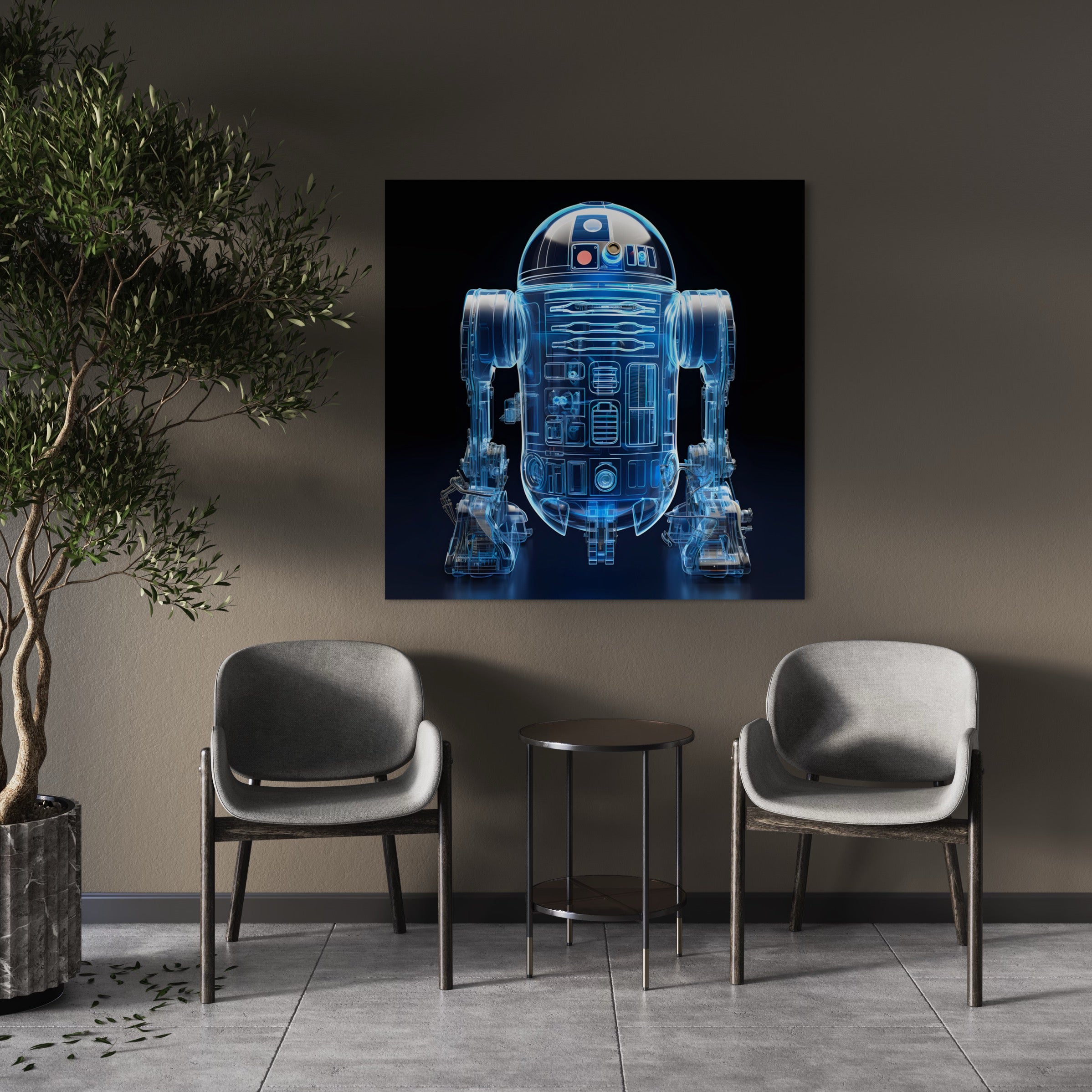Tableau Star Wars - R2-D2 Holographique - Décoration Murale Futuriste - Fabulartz.fr