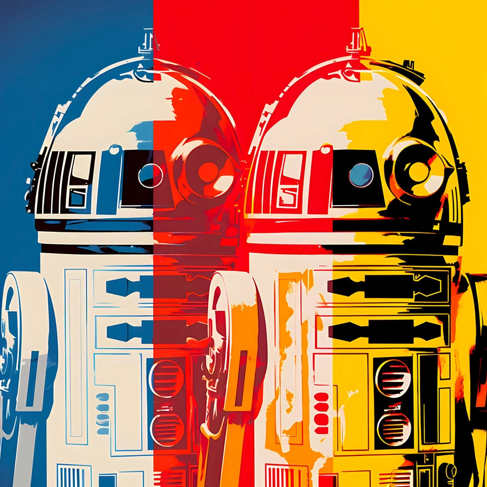 Tableau Star Wars - R2-D2 Pop Art - Décoration Murale Colorée - Fabulartz.fr