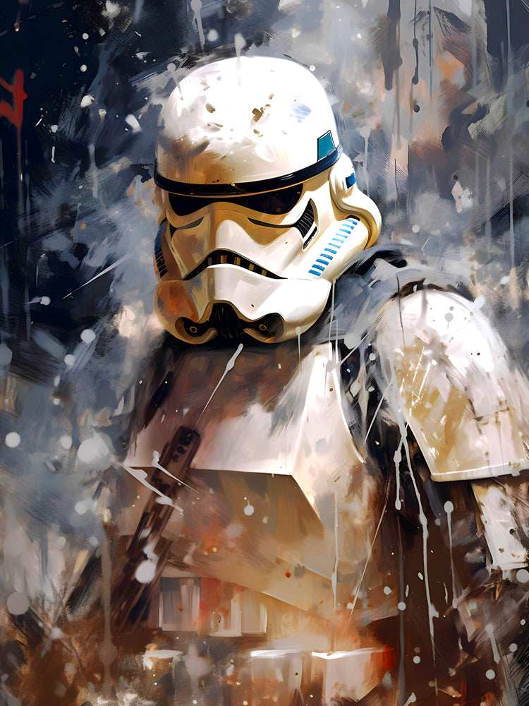 Tableau Star Wars - Stormtrooper Bataille - Décoration Murale Dramatique - Fabulartz.fr