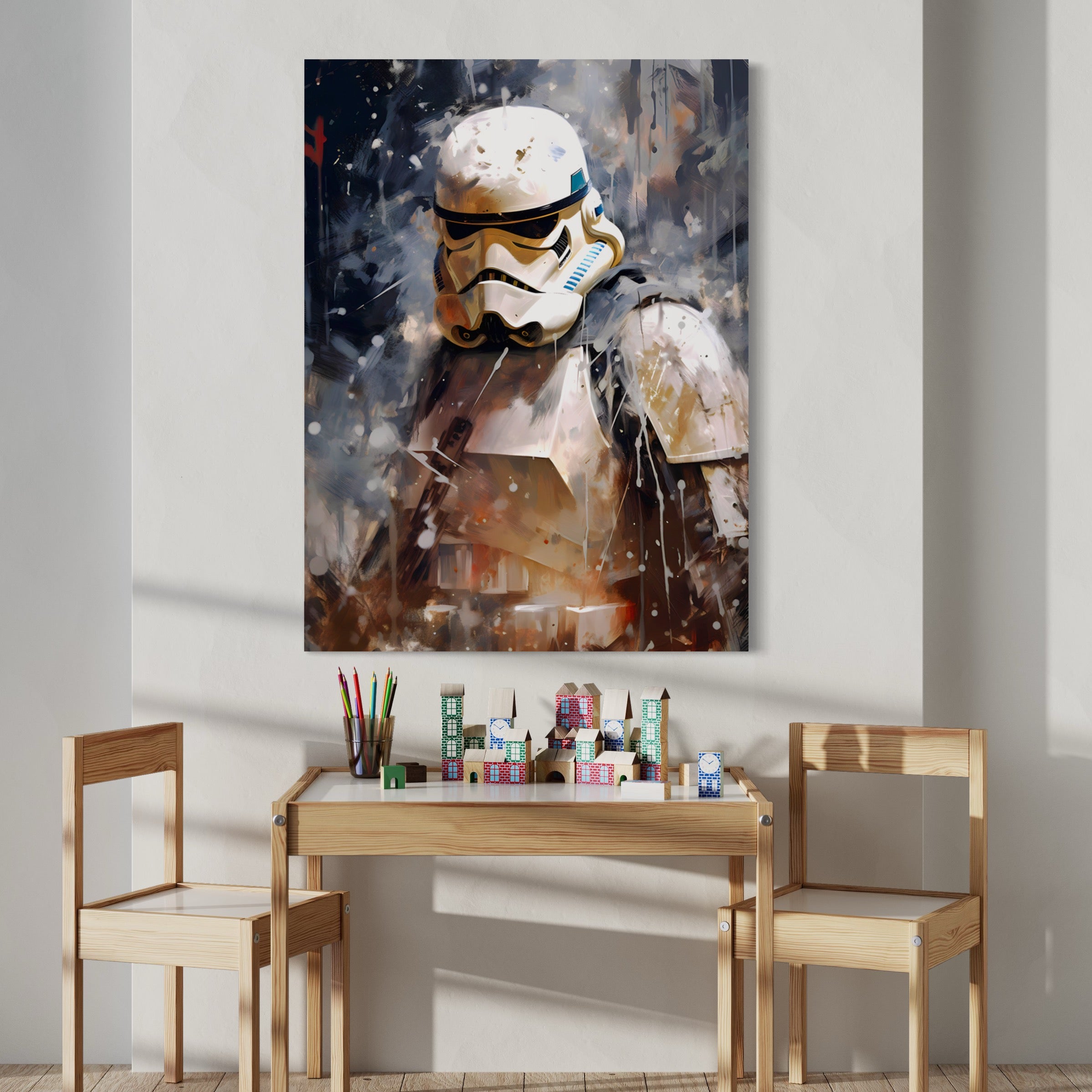 Tableau Star Wars - Stormtrooper Bataille - Décoration Murale Dramatique - Fabulartz.fr
