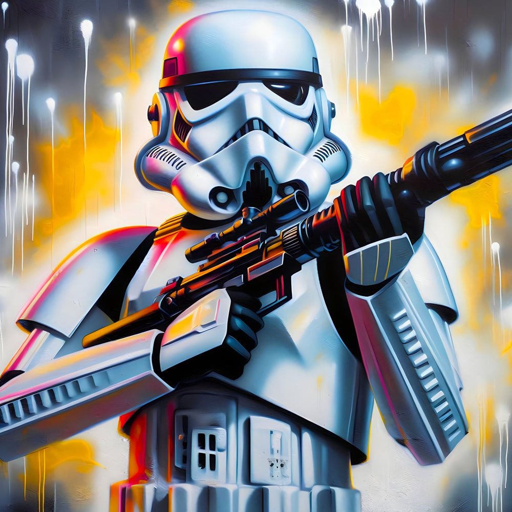 Tableau Star Wars - Stormtrooper en Action - Décoration Murale Dynamique - Fabulartz.fr