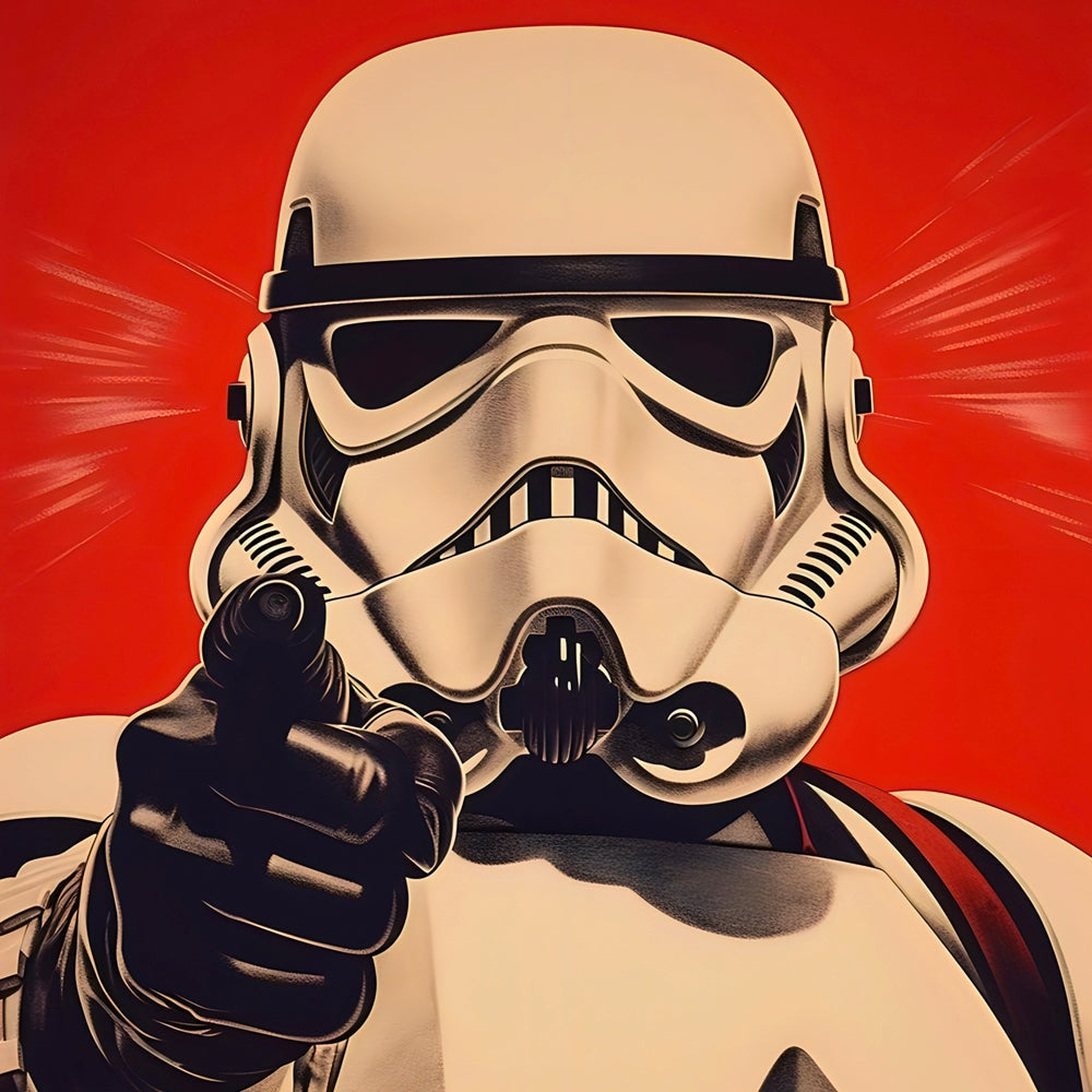 Tableau Star Wars - Stormtrooper Pointant - Décoration Murale Moderne - Fabulartz.fr