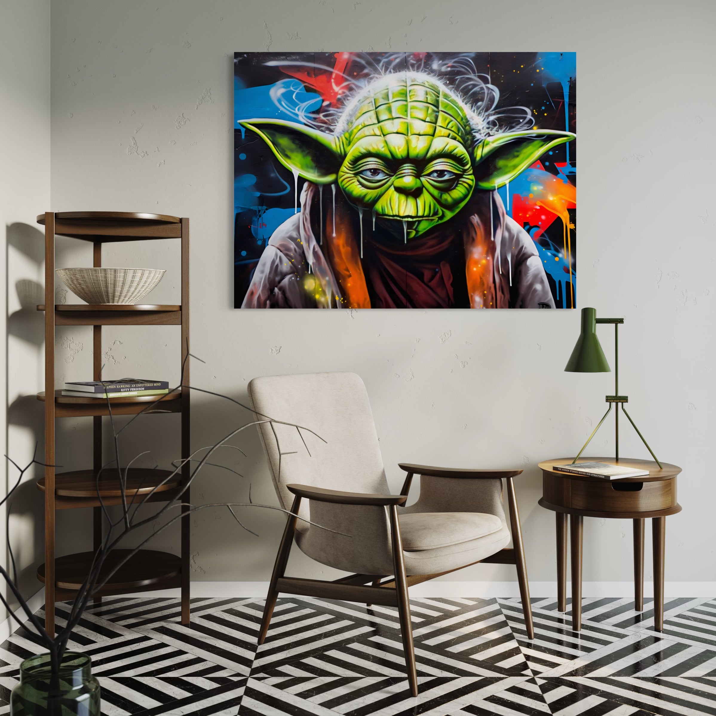 Tableau Star Wars - Yoda Graffiti - Décoration Murale Colorée - Fabulartz.fr
