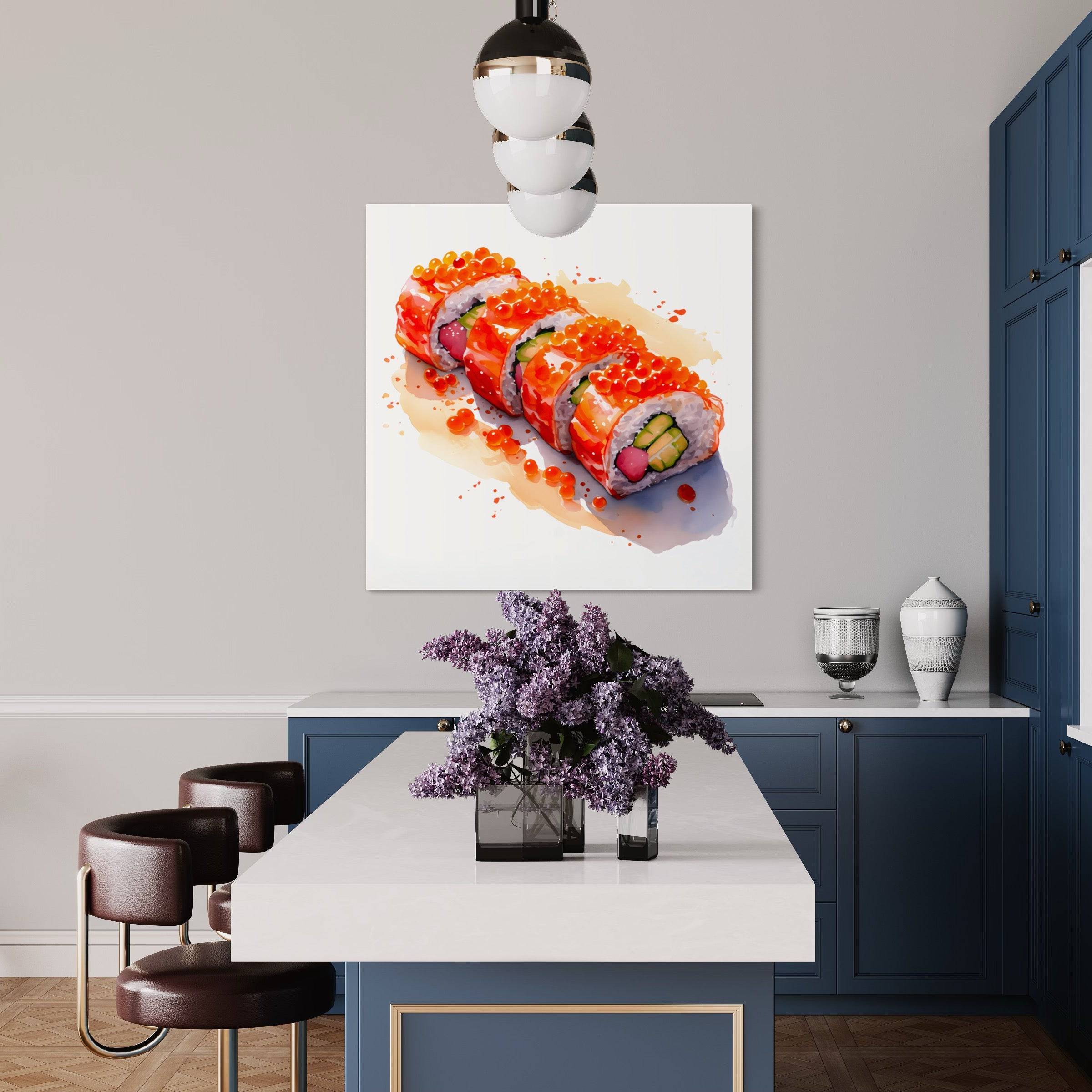 Tableau Sushi Coloré - Art Culinaire Mural pour Cuisines Design - Fabulartz.fr
