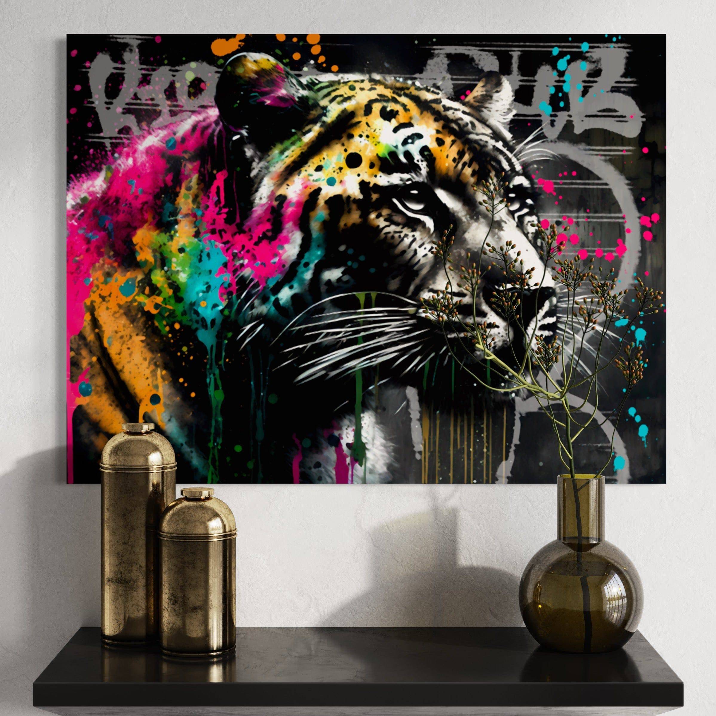 Tableau Tigre Pop Art - Déco - Moderne - Mural - Fabulartz.fr
