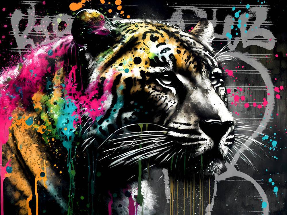 Tableau Tigre Pop Art - Déco - Moderne - Mural - Fabulartz.fr 