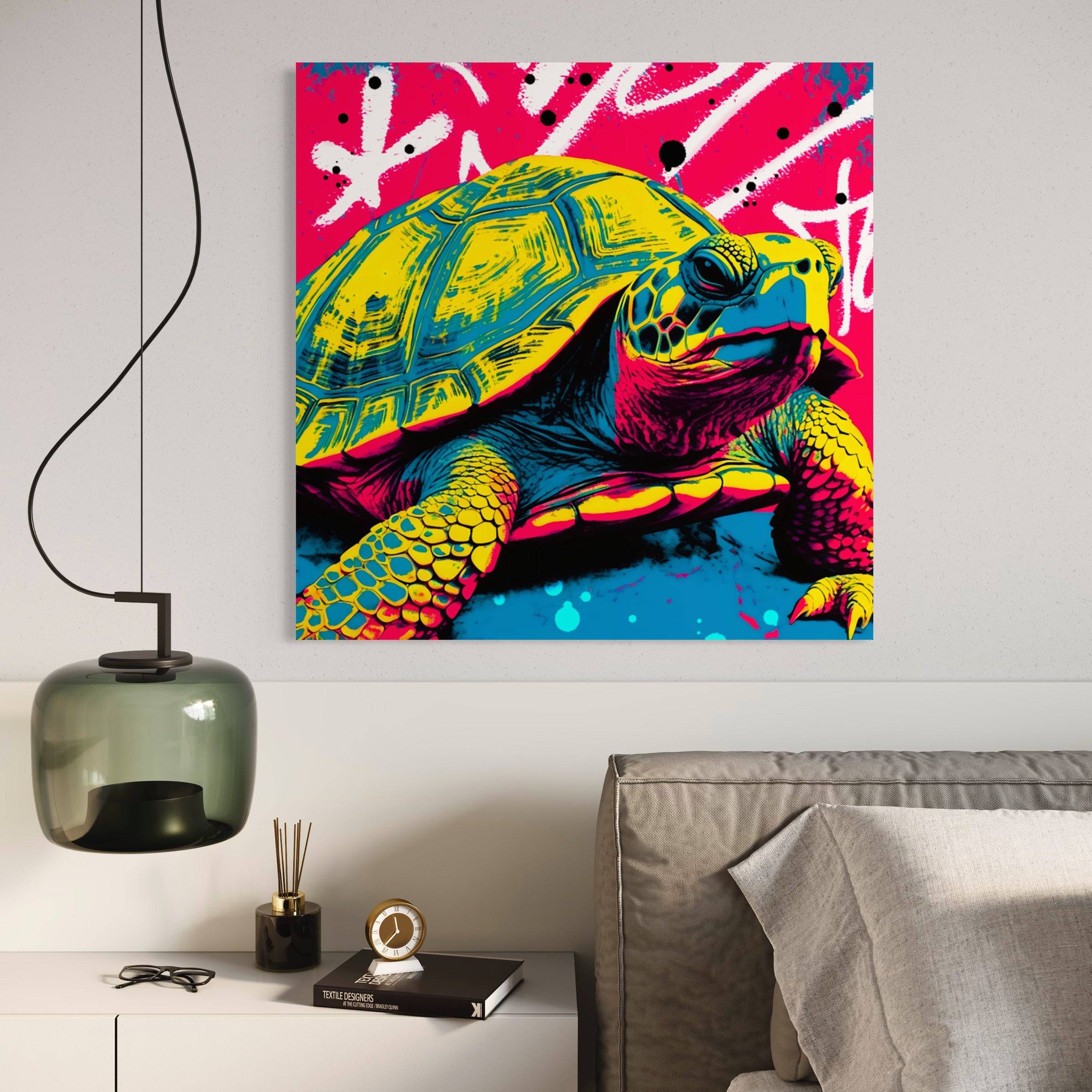 Tableau Tortue Pop Art - Colorée - Décoration murale - Design - Fabulartz.fr