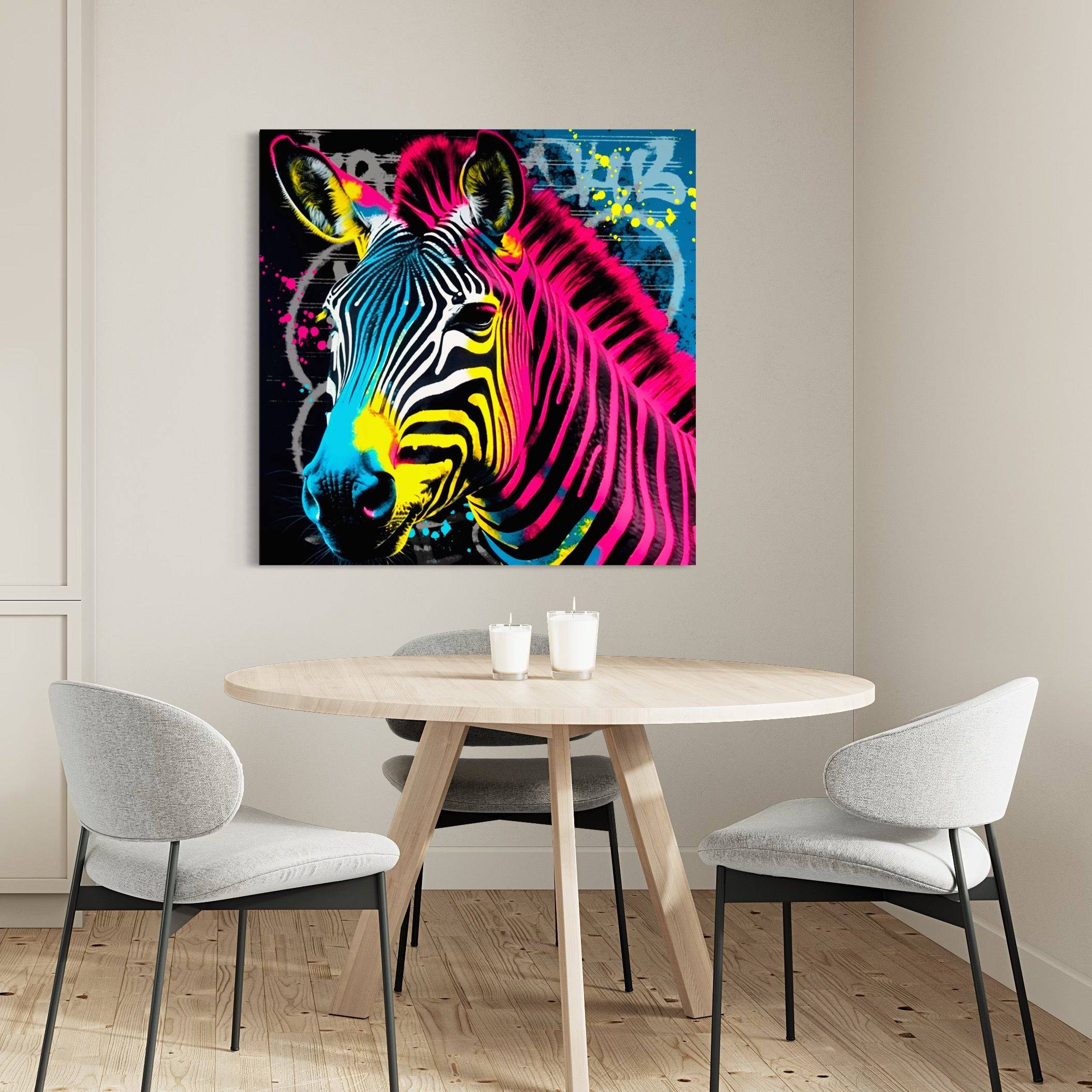 Tableau Zèbre Pop Art - Décoration Murale - Moderne - Fabulartz.fr