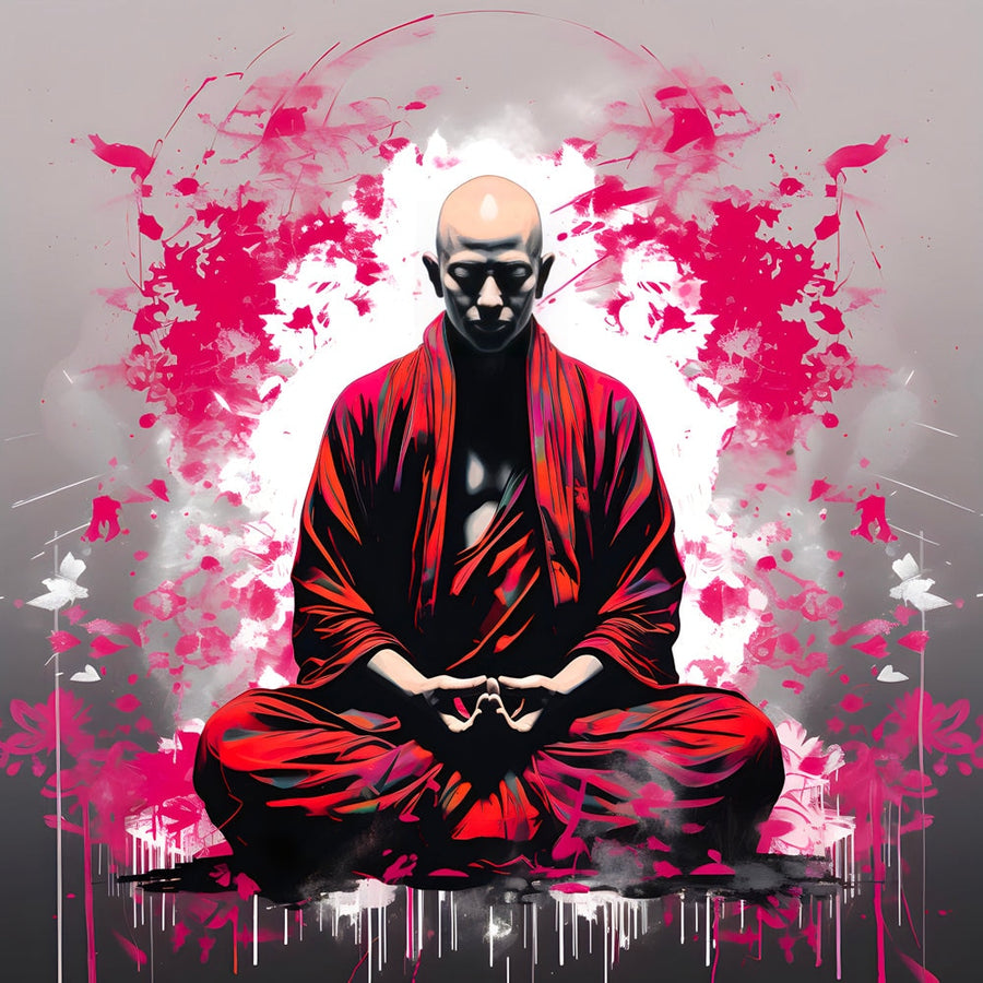 Pittura Zen Buddha - Atmosfera dinamica - Decorazione murale