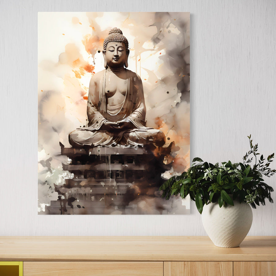 Zen painting Buddha in meditation - Soothing wall decoration