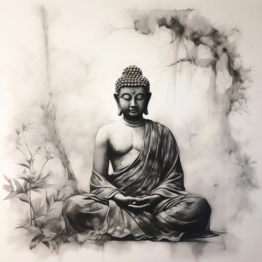 Quadro zen Buddha sereno - Armonia e pace - Decorazione murale