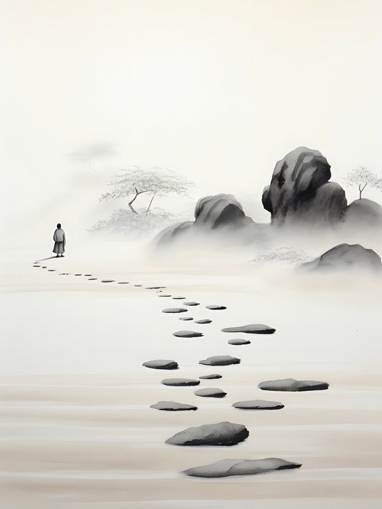 Tableau Zen Chemin de Pierres - Atmosphère Paisible & Sereine - Fabulartz.fr