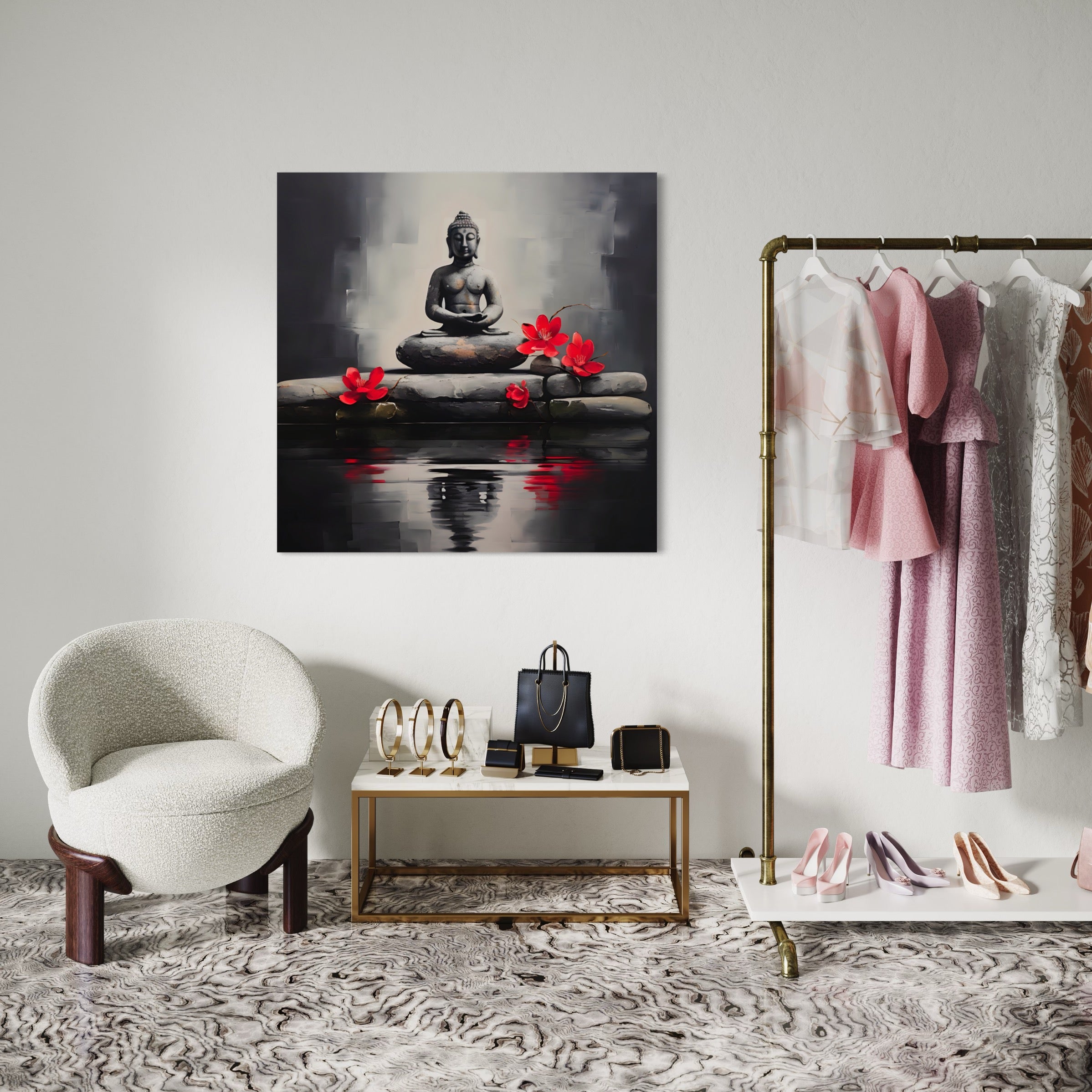 Tableau Zen Méditation Lunaire - Calme Mystique pour Intérieur Zen - Fabulartz.fr