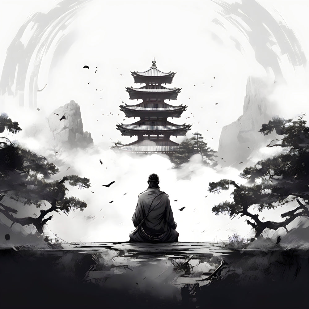 Tableau Zen Monochrome - Méditation et Quiétude pour Déco Murale - Fabulartz.fr