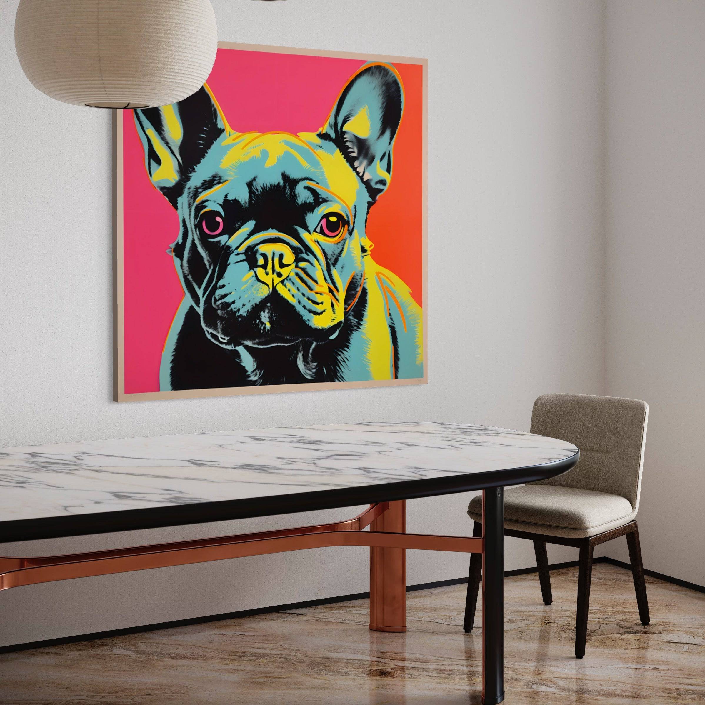 The Bored Bulldog | Tableau Bulldog Pop Art - Fabulartz.fr
