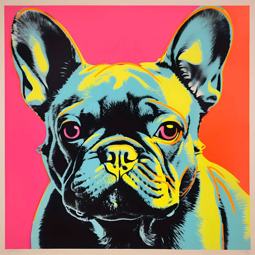 The Bored Bulldog | Tableau Bulldog Pop Art - Fabulartz.fr