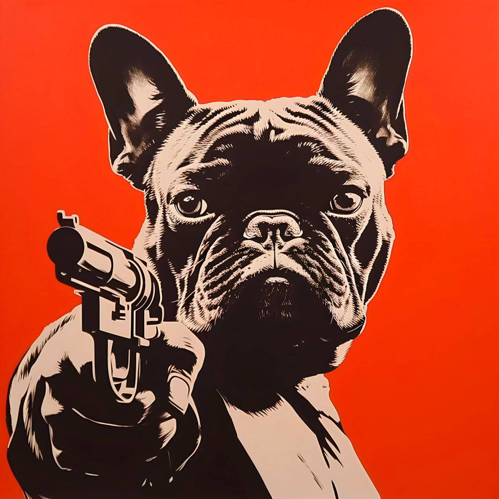The bulldog serial killer | Tableau Bulldog Pop Art - Fabulartz.fr