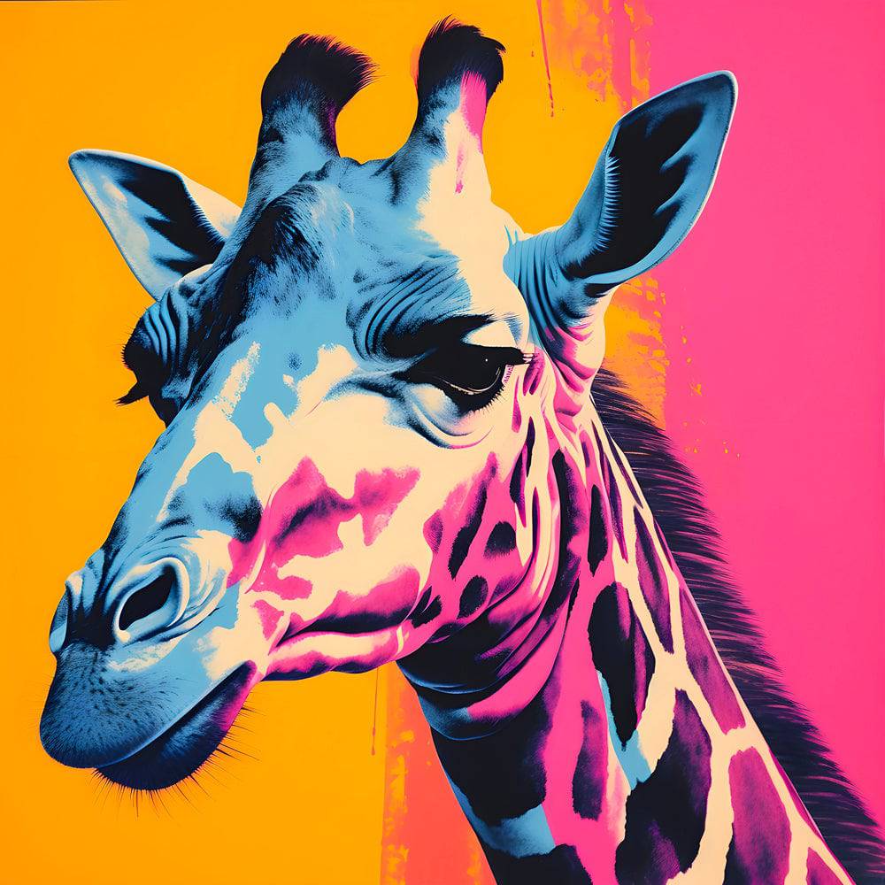 The giraffe | Tableau Girafe Pop Art - Fabulartz.fr