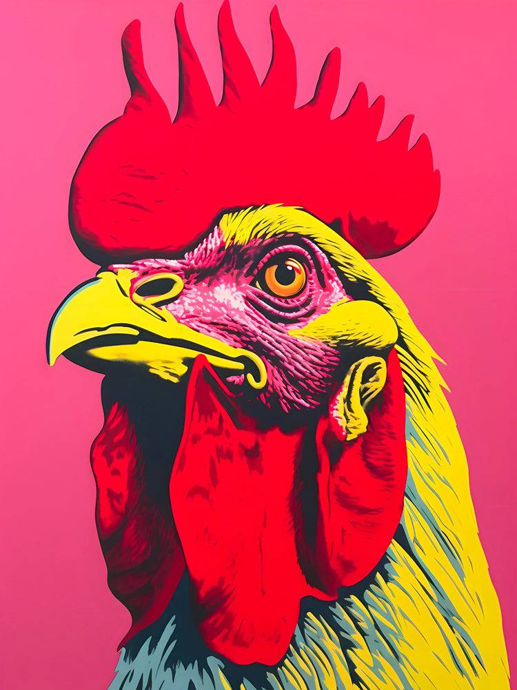 Painting Pop Art Coq - Dynamic Wall Decoration | Modern Art