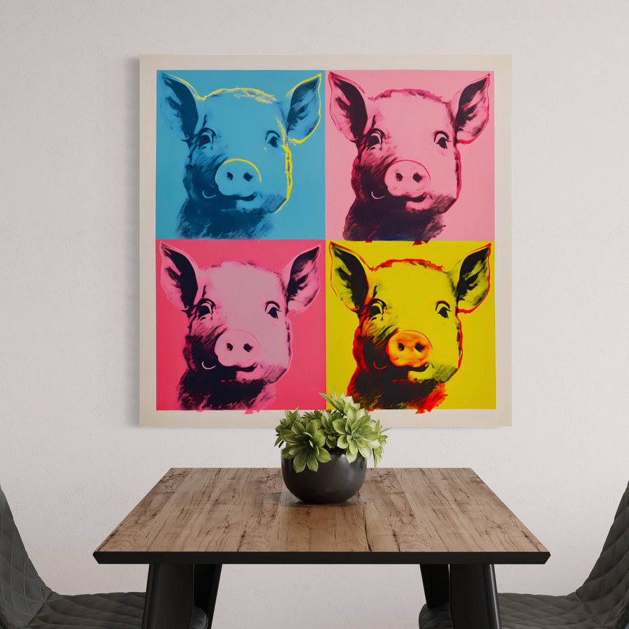 Tableau Pop Art Cochons - Décoration Murale Ludique | Art Moderne