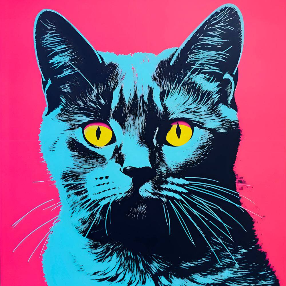 The surprised cat | Tableau Chat Pop Art - Fabulartz.fr 