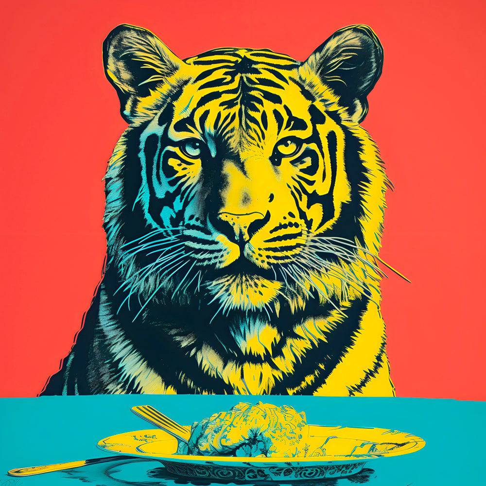The Tiger | Tableau Tigre Pop Art - Fabulartz.fr