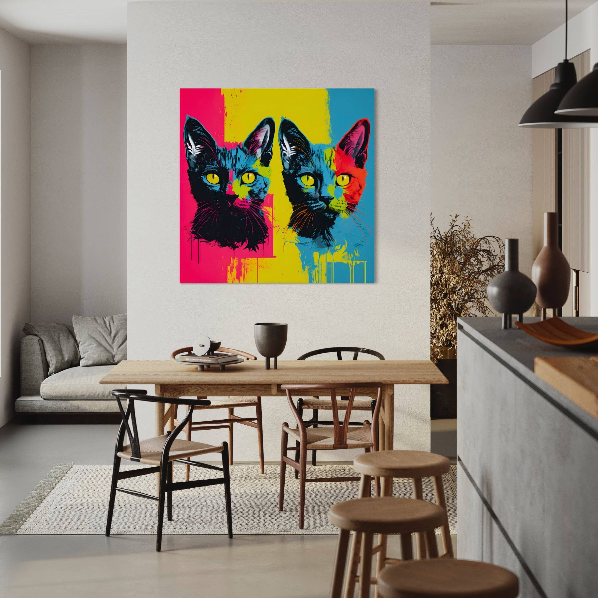 The Two Cats | Tableau Chat Pop Art - Fabulartz.fr