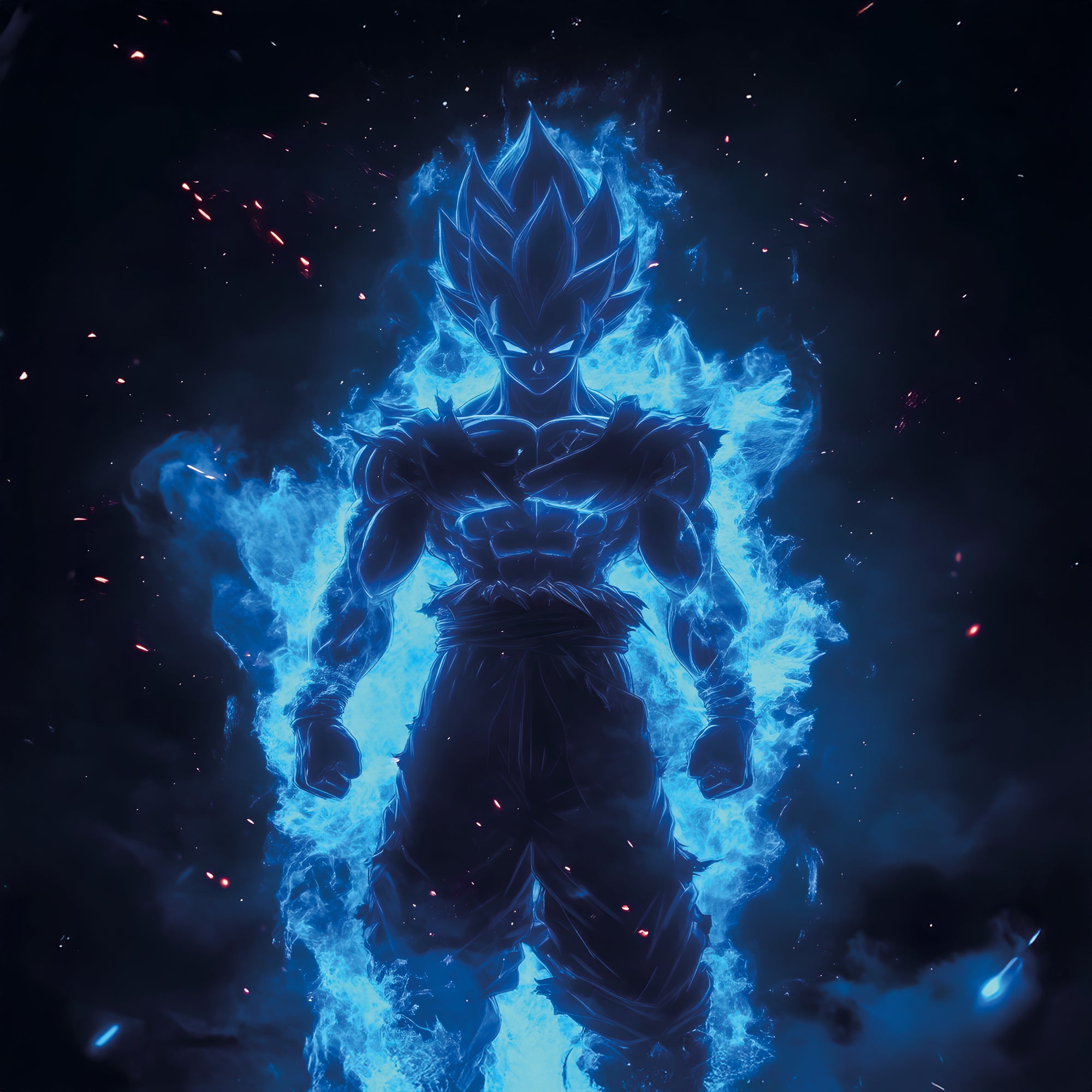 Tableau Dragon Ball Z Goku Aura Bleue - Décoration Murale Design - Fabulartz.fr