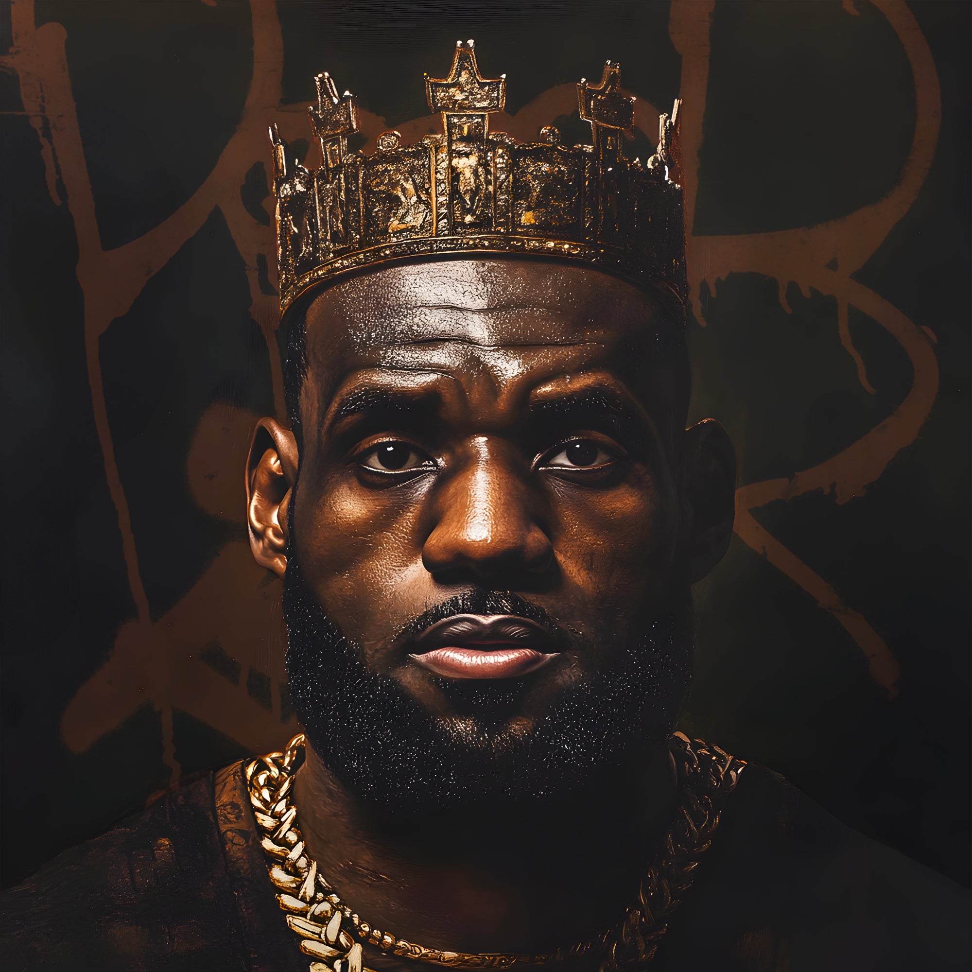 Tableau NBA LeBron James Roi Couronné – Déco Murale - Fabulartz.fr