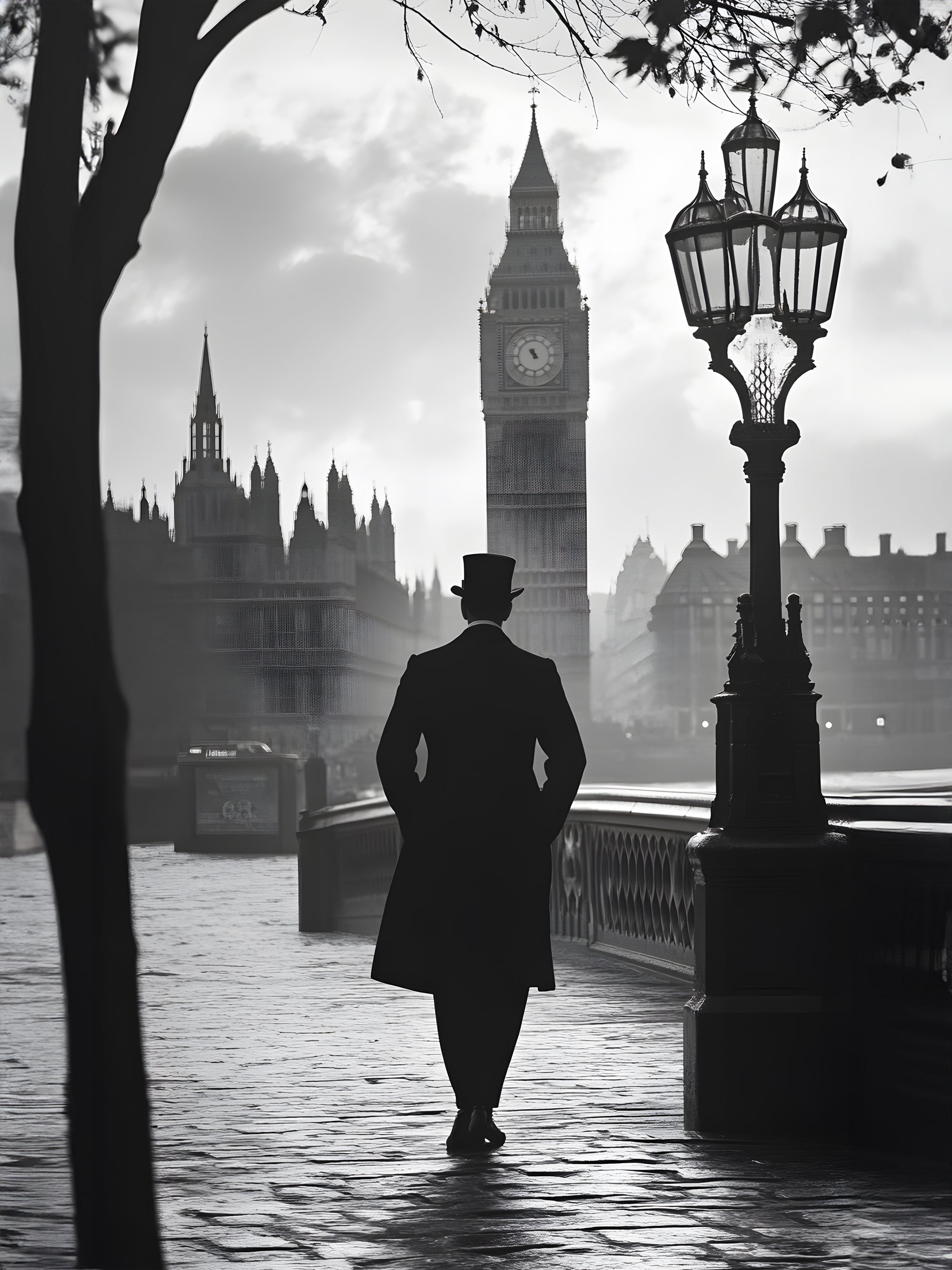 Tableau Londres Promenade Westminster - Décoration Murale Moderne - Fabulartz.fr