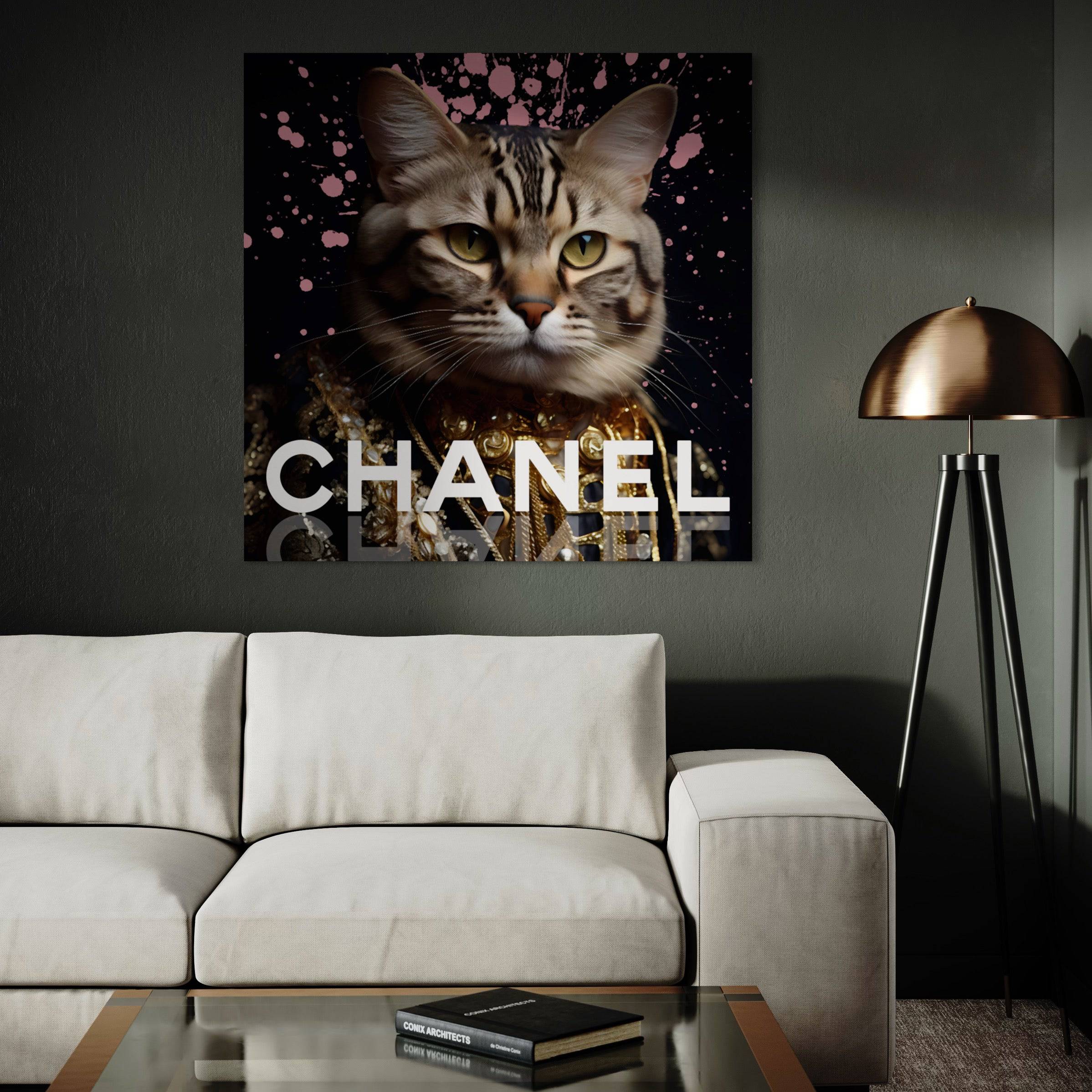 Touch of Paws Glam - Tableau Luxe Chanel Chat - Fabulartz.fr 
