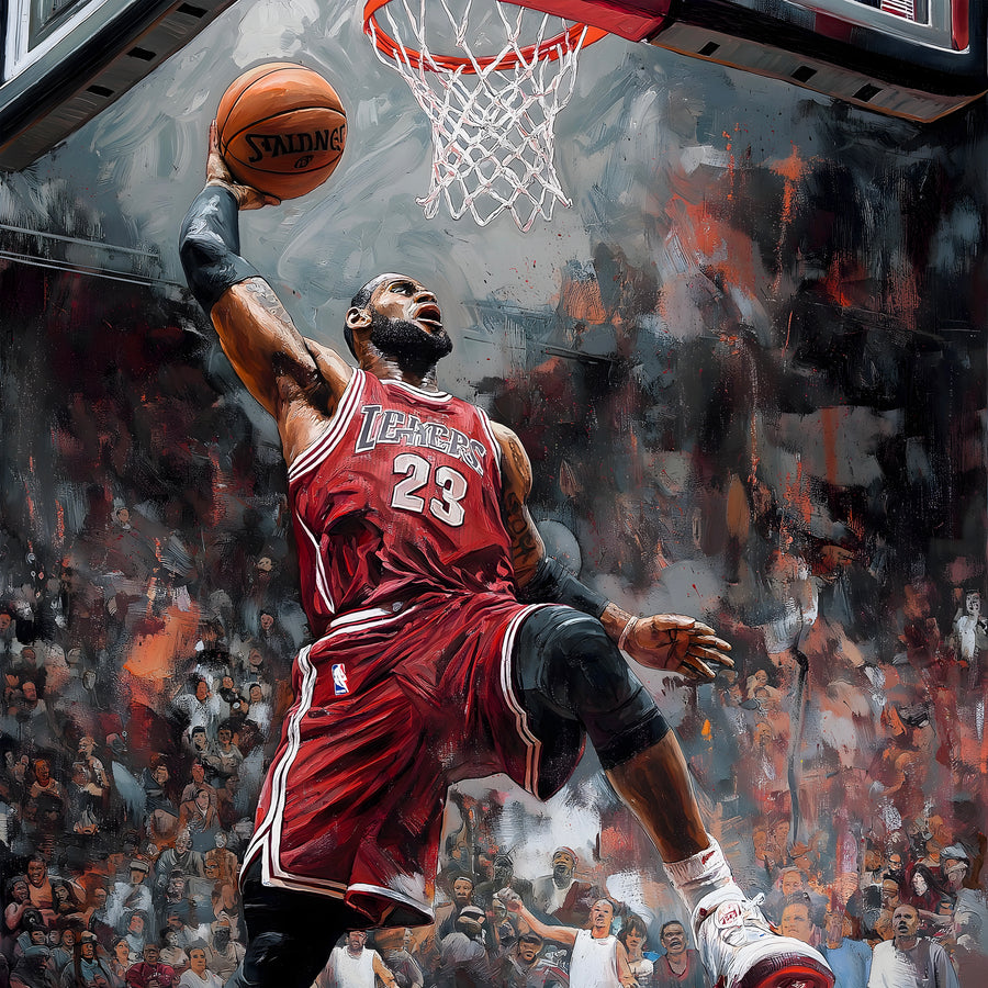 Tableau NBA LeBron James Dunk – Décoration Murale Moderne